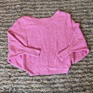 Ruby Moon Off-the-Shoulder Tapered-Sleeve Pink Sweater Size M